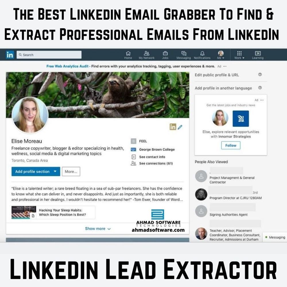 How do i find emails of professionals from linkedin profiles 
